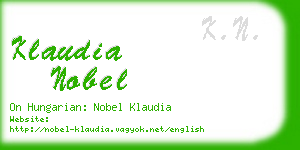 klaudia nobel business card